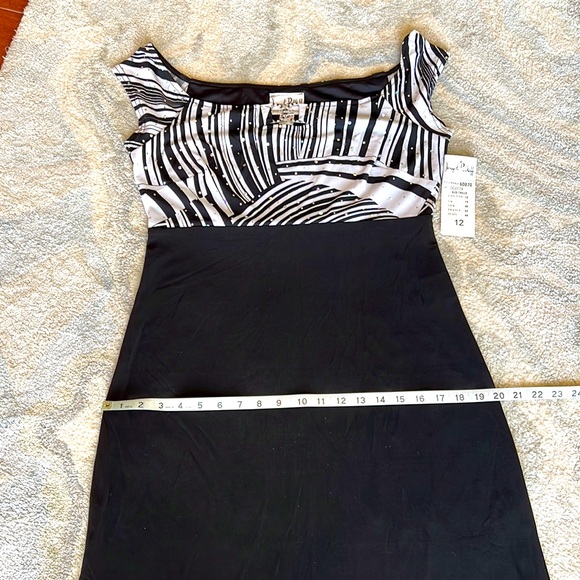 Joseph Ribkoff Black & White Midi Dress - Picture 4 of 10